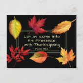 詩篇95:2 感謝の気持ちで彼の前に ポストカード (正面)