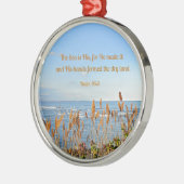 詩篇95:5海は彼の海であり、彼はそれを作った… メタルオーナメント (左)