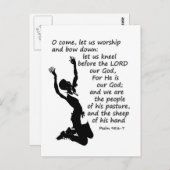 詩篇95:6-7来礼拝して礼をしよう ポストカード (正面/裏面)