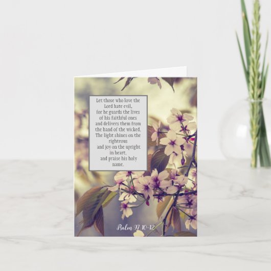詩篇97時10-12分キリスト教折り畳みカード サンキューカード (正面)