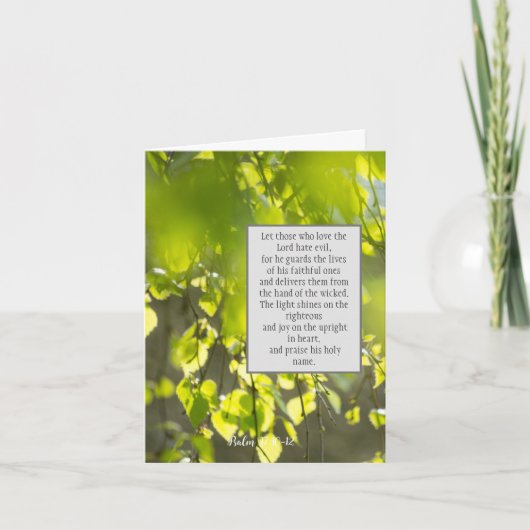 詩篇97時10-12分キリスト教折り畳みカード サンキューカード (正面)