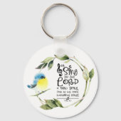 詩篇98:1新しい歌の聖句を主に歌う キーホルダー (正面)