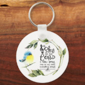 詩篇98:1新しい歌の聖句を主に歌う キーホルダー (正面)