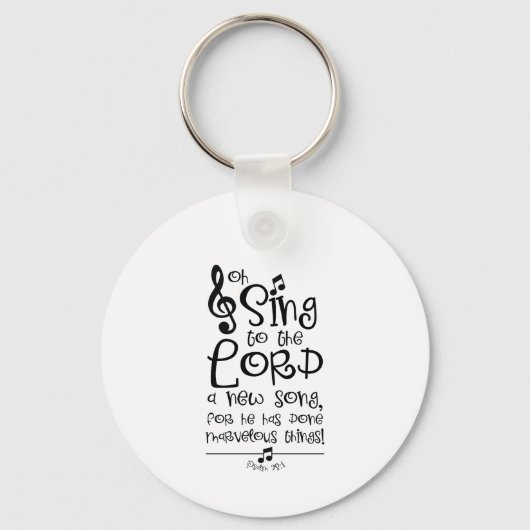 詩篇98:1新しい歌の聖句を主に歌う キーホルダー (裏面)