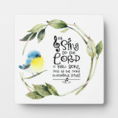 詩篇98:1新しい歌の聖句を主に歌う フォトプラーク (正面)