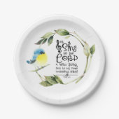 詩篇98:1新しい歌の聖句を主に歌う ペーパープレート (正面)