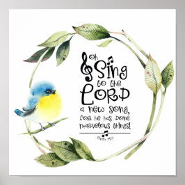 詩篇98:1新しい歌の聖句を主に歌う ポスター