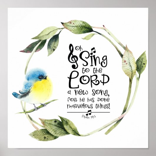 詩篇98:1新しい歌の聖句を主に歌う ポスター (正面)