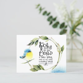 詩篇98:1新しい歌の聖句を主に歌う ポストカード