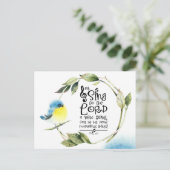 詩篇98:1新しい歌の聖句を主に歌う ポストカード (スタンド正面)