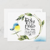 詩篇98:1新しい歌の聖句を主に歌う ポストカード (正面/裏面)