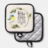 詩篇98:1新しい歌の聖句を主に歌う 鍋敷き (正面/裏面)