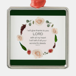 詩篇9:1、聖書の聖句 メタルオーナメント