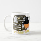 詩篇 – 白いランピングされたシャマ コーヒーマグカップ (左)