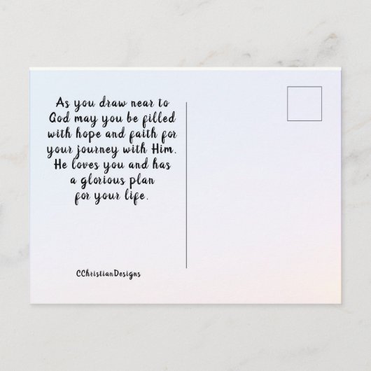 詩篇 143:8節 私はあなたに信頼を置く、聖書の詩篇 ポストカード (裏面)