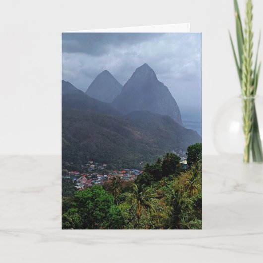 詩篇 95:3-5 ブランク折りたたみグリーティングカード カード (正面)