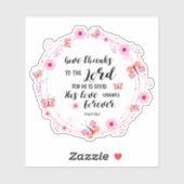 詩編のバイブル与えバス感謝してい・ピンク色の花 シール (シート)