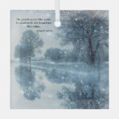 詩編の詩の冬のワンダーランドウッドランズクリスマス ガラスオーナメント (正面)