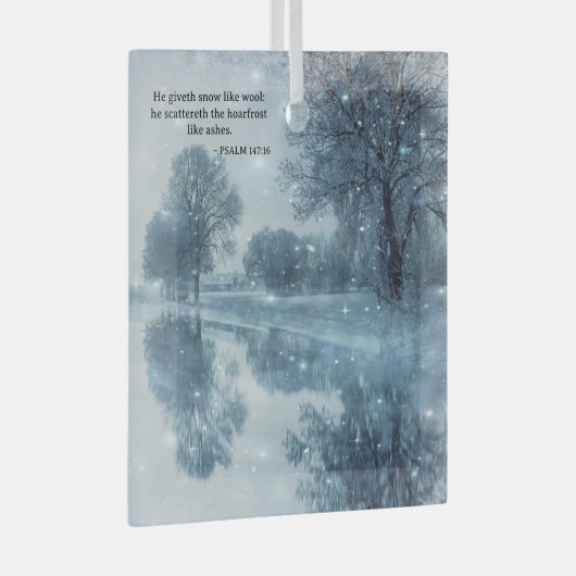 詩編の詩の冬のワンダーランドウッドランズクリスマス ガラスオーナメント (正面右)