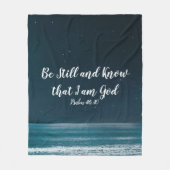 詩編はまだ私が神の夜のビーチであることを知っている フリースブランケット (正面)