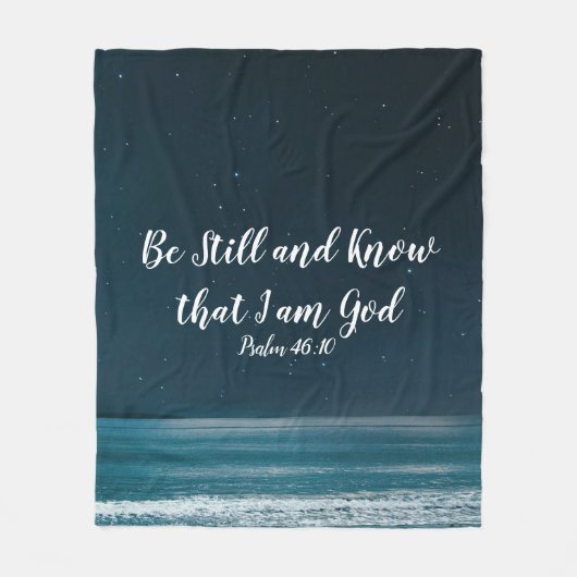 詩編はまだ私が神の夜のビーチであることを知っている フリースブランケット (正面)