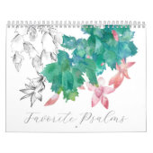 詩編バイブル聖なる書物、 経典水彩植物植物 カレンダー (カバー)