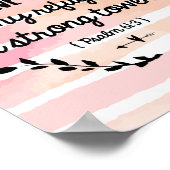 詩編バイブル聖句の水色ピンクウォッシュクリスチャン ポスター (角)