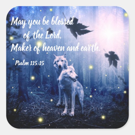 詩編バイブル聖句クリスチャン聖なる書物、 経典シール スクエアシール (正面)