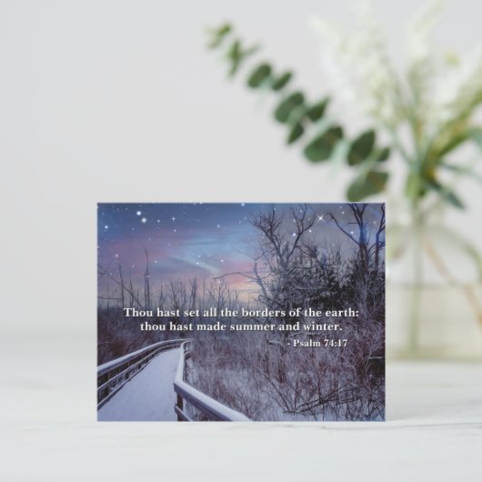 詩編バイブル聖句冬トワイライトスカイウッドランズ シーズンポストカード (スタンド正面)