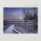 詩編バイブル聖句冬トワイライトスカイウッドランズ シーズンポストカード (正面)