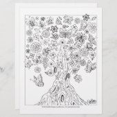 詩編バイブル詩の花バタフライカラーリングページ (正面/裏面)