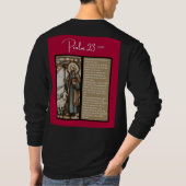 詩編メッセージ: Psalm 23 – ブラック長袖 Tシャツ (裏面)