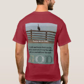 詩編メッセージ – Psalm 46-10 – ショートスリーブマルーン Tシャツ (裏面)