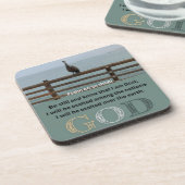 詩編メッセージ – Psalm 46-10 – 四角 コースター (左側)