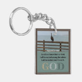 詩編メッセージ – Psalm 46-10 – 正方形アクリル キーホルダー (正面左)