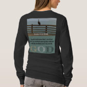 詩編メッセージ – Psalm 46-10 -長袖ブラック Tシャツ (裏面)