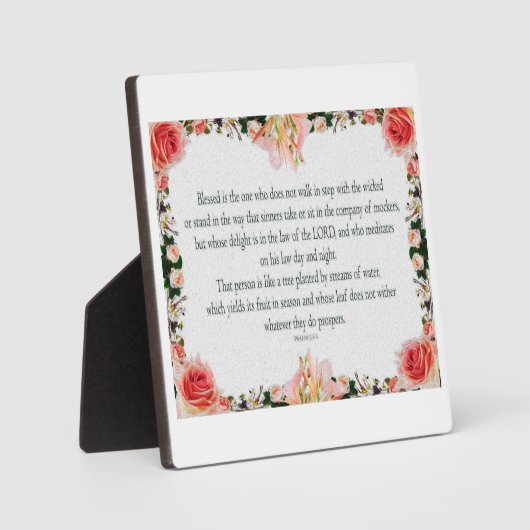 詩編1聖なる書物、 経典義人のアートパス フォトプラーク (正面)