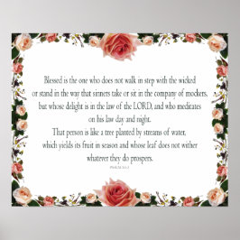 詩編1聖なる書物、 経典義人のアートパス ポスター