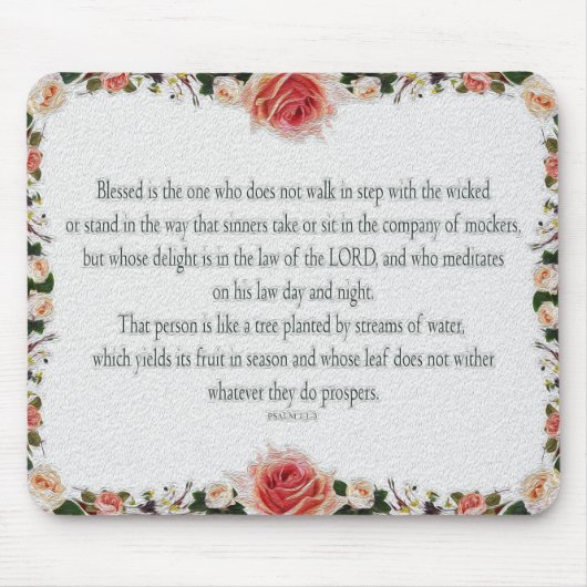 詩編1聖なる書物、 経典義人のアートパス マウスパッド (正面)