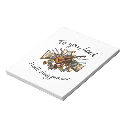 詩編101:1 -ヴィンテージミュージカルイラストレーション ノートパッド (回転)