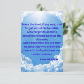 詩編103:2-4 KJV聖書聖なる書物、 経典Pic Greeting カード (スタンド正面)