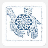 詩編104:24と詩編3:19スクエアステッカー スクエアシール (正面)