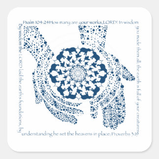詩編104:24と詩編3:19スクエアステッカー スクエアシール