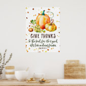 詩編107:1与え、感謝してい秋 ポスター (キッチン)