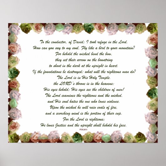 詩編11聖なる書物、 経典アート – Divine Justice & Trust ポスター (正面)