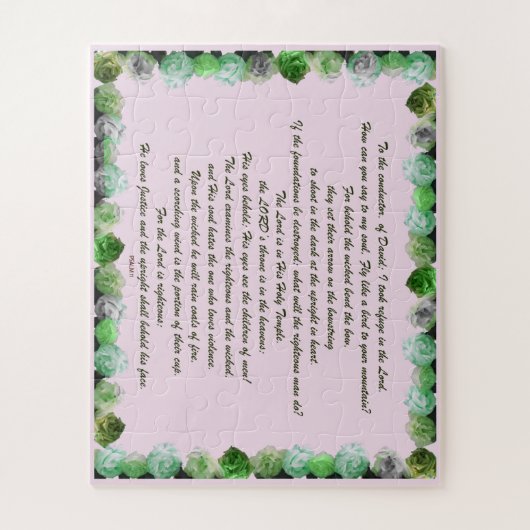 詩編11聖なる書物、 経典デザインVerse Art ジグソーパズル (縦)