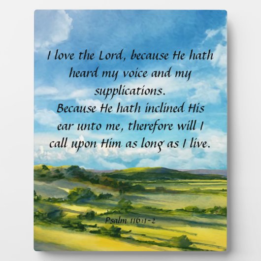 詩編116:1-2 フォトプラーク (正面)