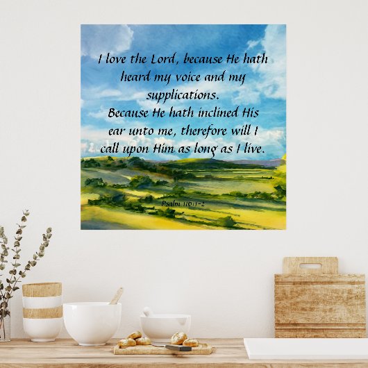 詩編116:1-2 ポスター (キッチン)