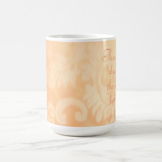 詩編118:24こちらはオレンジサンゴペイズリー コーヒーマグカップ (中央)