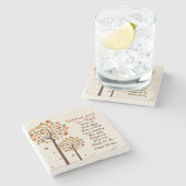 詩編118:24喜び、喜ぶ秋の木 ストーンコースター (横)